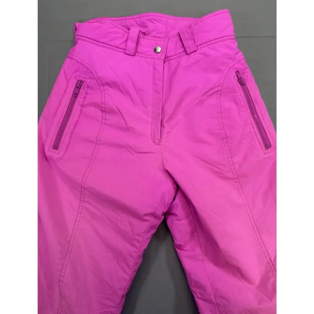 Vintage 80s 90s Tyrolia by Head Neon Hot Pink Ski Snow Pants Girl’s 10 Celtech - Picture 6 of 12